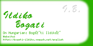 ildiko bogati business card